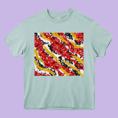 Bandana And Cowhide Pattern Heavy Core Tee Designed By Tumblerdesignbyshophia
