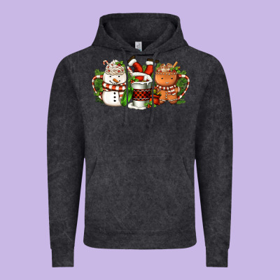 Christmas Coffee Cups Vintage Hoodie Designed By Fadigitalartstudio