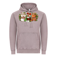 Vintage Zinc Christmas coffee cups Vintage Hoodie - FaDigitalArtStudio