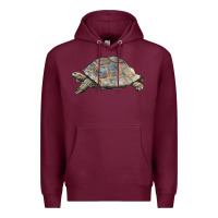 Burgundy Tortoise Illustrations Premium Hoodie - LillyAllenDesigns