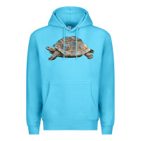 Ocean Blue Tortoise Illustrations Premium Hoodie - LillyAllenDesigns