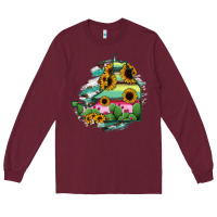 Burgundy Campeche State Of Mexico Map Long Sleeve Tee - RanaPortraitStore