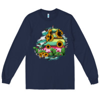 Navy Campeche State Of Mexico Map Long Sleeve Tee - RanaPortraitStore