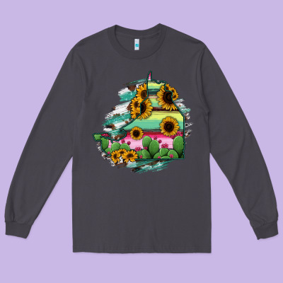Campeche State Of Mexico Map Long Sleeve Tee Designed By Ranaportraitstore