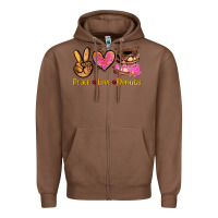 Chestnut peace love donuts Zipper Hoodie - AdoDesignShop