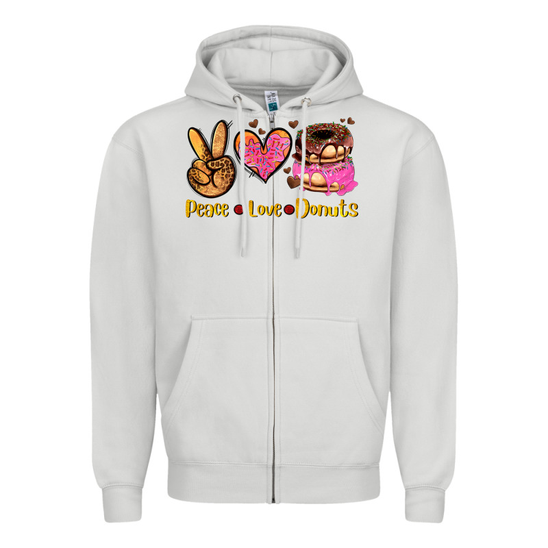 Peace Love Donuts Zipper Hoodie by AdoDesignShop | Teevron