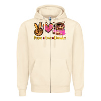 Sandshell peace love donuts Zipper Hoodie - AdoDesignShop