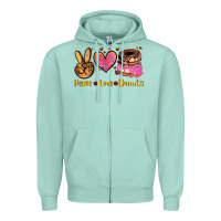Seafoam peace love donuts Zipper Hoodie - AdoDesignShop