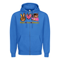 True Royal peace love donuts Zipper Hoodie - AdoDesignShop