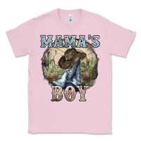 Bubblegum Pink Mama's Boy western Cowboy boots cactus Classic Tee - HowdyJamesFarm