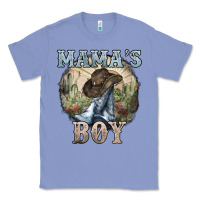 Colony Blue Mama's Boy western Cowboy boots cactus Classic Tee - HowdyJamesFarm
