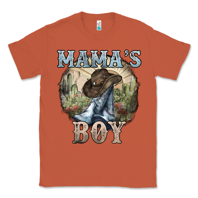 Mama's Boy Western Cowboy Boots Cactus Classic Tee by HowdyJamesFarm | Teevron