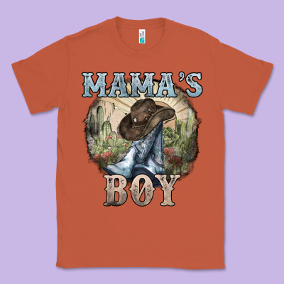 Mama's Boy Western Cowboy Boots Cactus Classic Tee Designed By Howdyjamesfarm