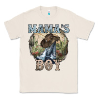 Natural Mama's Boy western Cowboy boots cactus Classic Tee - HowdyJamesFarm