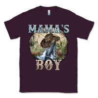 Plum Mama's Boy western Cowboy boots cactus Classic Tee - HowdyJamesFarm