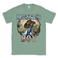 Sage Mama's Boy western Cowboy boots cactus Classic Tee - HowdyJamesFarm