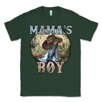 Sports Green Mama's Boy western Cowboy boots cactus Classic Tee - HowdyJamesFarm