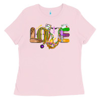 Bubblegum Pink love nurse mardi gras Ladies Tee - OliviaCreatesArt
