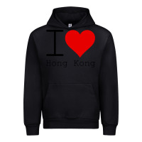 Black i love hong kong Urban Hoodie - artisFamous