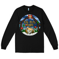 Black oh holy night Long Sleeve Tee - BundleAndBundleShop