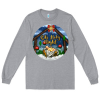 Heather Grey oh holy night Long Sleeve Tee - BundleAndBundleShop