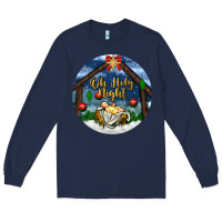 Navy oh holy night Long Sleeve Tee - BundleAndBundleShop