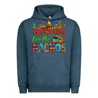 Pigment Midnight Navy I'm just here for the nachos Urban Hoodie - RanaPortraitStore