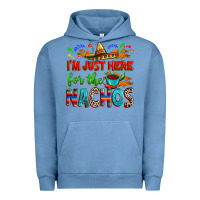 Pigment Pebble Blue I'm just here for the nachos Urban Hoodie - RanaPortraitStore