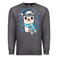 Charcoal Heather snowman coffee cup Premium Sweatshirt - JahusDesignShop