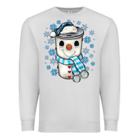 Dove Grey snowman coffee cup Premium Sweatshirt - JahusDesignShop