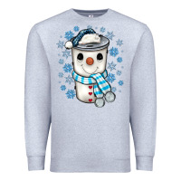 Heather Grey snowman coffee cup Premium Sweatshirt - JahusDesignShop