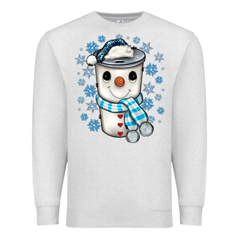 Snowman Coffee Cup Premium Sweatshirt by JahusDesignShop | Teevron
