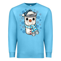 Ocean Blue snowman coffee cup Premium Sweatshirt - JahusDesignShop
