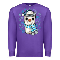 Purple snowman coffee cup Premium Sweatshirt - JahusDesignShop