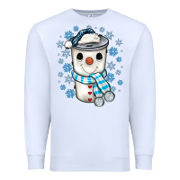 White snowman coffee cup Premium Sweatshirt - JahusDesignShop