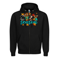 Black cozy season with coffee cup Zipper Hoodie - AdoDesignShop