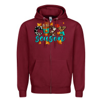 Burgundy cozy season with coffee cup Zipper Hoodie - AdoDesignShop