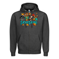 Charcoal Heather cozy season with coffee cup Zipper Hoodie - AdoDesignShop