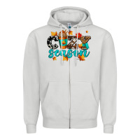 Dove Grey cozy season with coffee cup Zipper Hoodie - AdoDesignShop