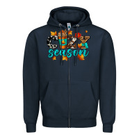 Navy cozy season with coffee cup Zipper Hoodie - AdoDesignShop
