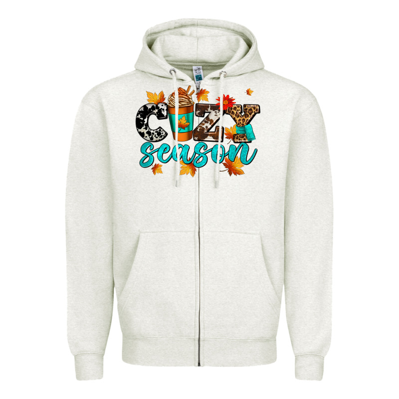 Cozy Season With Coffee Cup Zipper Hoodie by AdoDesignShop | Teevron