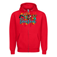Red cozy season with coffee cup Zipper Hoodie - AdoDesignShop
