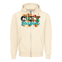 Sandshell cozy season with coffee cup Zipper Hoodie - AdoDesignShop