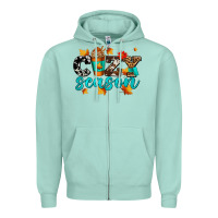 Seafoam cozy season with coffee cup Zipper Hoodie - AdoDesignShop