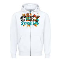 White cozy season with coffee cup Zipper Hoodie - AdoDesignShop