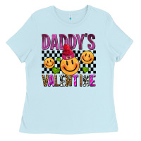 Baby Blue daddys valentine olivia Ladies Tee - OliviaCreatesArt