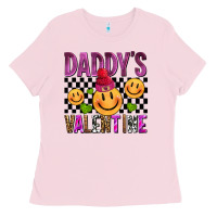 Bubblegum Pink daddys valentine olivia Ladies Tee - OliviaCreatesArt