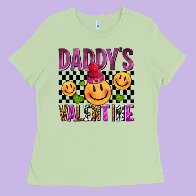Daddys Valentine Olivia Ladies Tee Designed By Oliviacreatesart