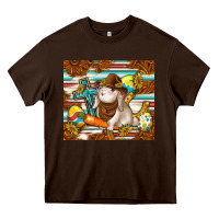 Chocolate Brown western bunny Heavy Core Tee - TumblerDesignByShophia