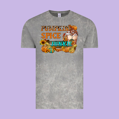 Pumpkin Spice Junkie Vintage Tee Designed By Fadigitalartstudio